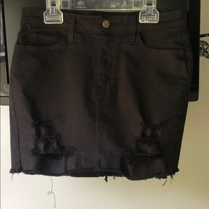 black ripped mini skirt
